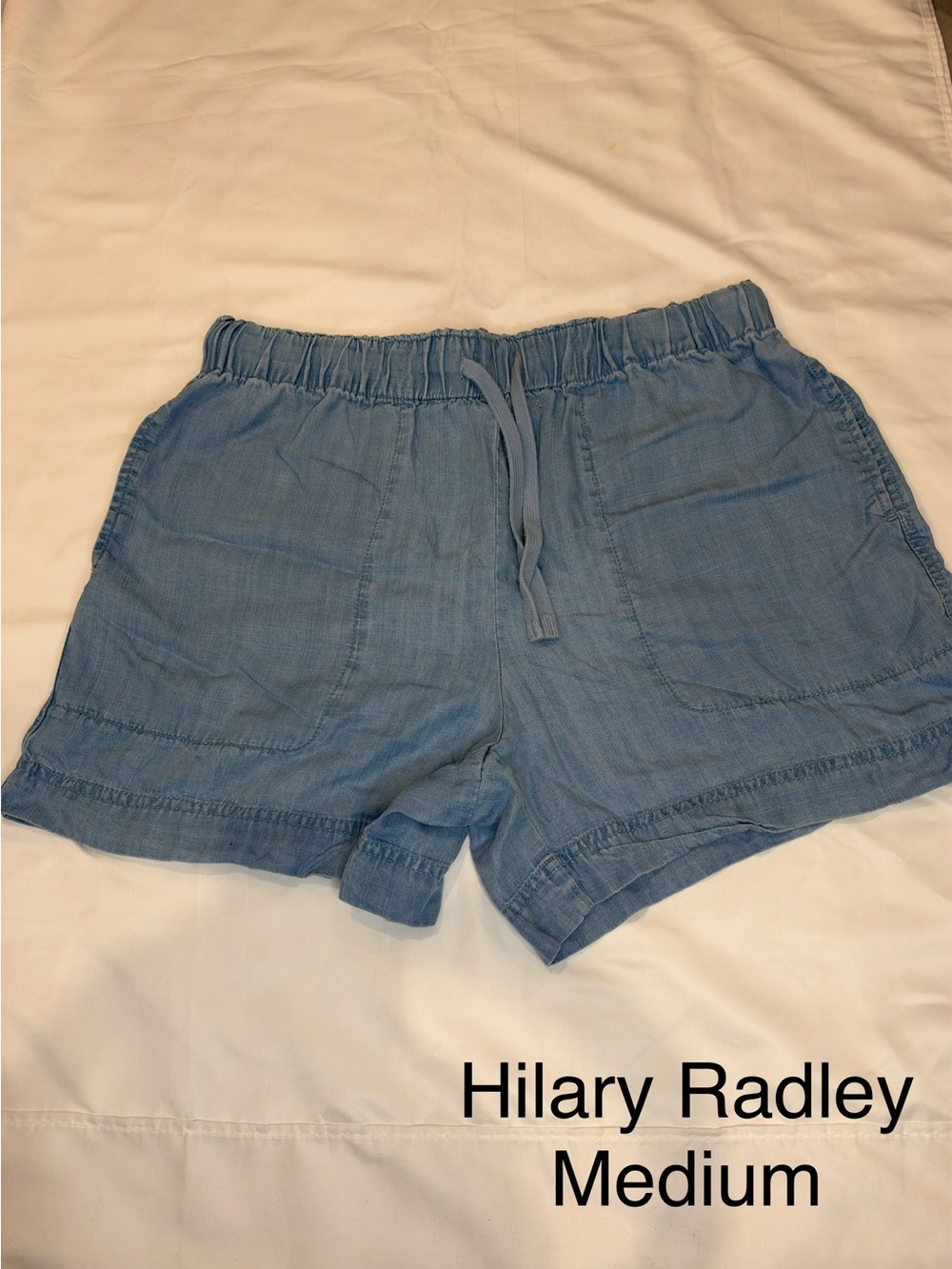 Hilary Radley Light Blue Drawstring Athletic Shorts